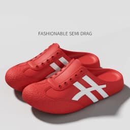 Fashion Striped Eva Soft Soles Mules Shoes Couples Spring Lightweight Platform Sports Shoes Women Plus Size Outdoor Casual Clogs