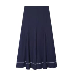 CHARMCHANT Women's Blue Midi Skirt High Waist A-Line Pleated Skirt Casual Elegant Office Wear Retro Casual Summer Skirt 2026