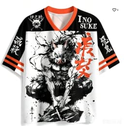 Ghost Slayer Blade: Yi Zhi Zhu Football Shirt Japanese Ink Splashing 3D Printed Adult and Children's Loose Short Sleeves