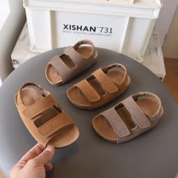 2026 Brand Children's Suede Sandals with Arch Support Summer Boys Slip-On Beach Shoes Casual Baby Girl Water Shoes Child