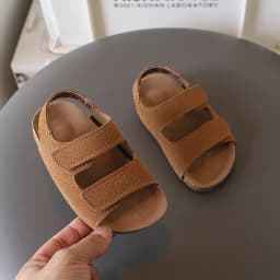 2026 Brand Children's Suede Sandals with Arch Support Summer Boys Slip-On Beach Shoes Casual Baby Girl Water Shoes Child