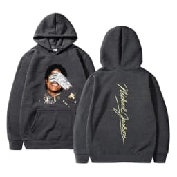 Michael Jackson Face Graphic Hoodie Men Women Retro Gothic Rock Sweatshirt Men's Fashion Hip Hop Oversized Pullover Streetwear