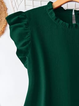 plus Size Elegant Fashionable Washed Crepe Fabric Top Women's Loose Fit Comfortable Style Casual Chic Clothing