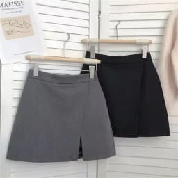 2026 Black Grey Irregular Skirt A-line Women High Waist Skirt Korean Fashion Zipper All Matched Shorts Skirts vintage for women