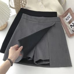 2026 Black Grey Irregular Skirt A-line Women High Waist Skirt Korean Fashion Zipper All Matched Shorts Skirts vintage for women