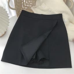 2026 Black Grey Irregular Skirt A-line Women High Waist Skirt Korean Fashion Zipper All Matched Shorts Skirts vintage for women