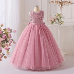 Summer Sequin Bridesmaids Party Dresses for Girls Elegant Bow Wedding Birthday Prom Girl Dress Gala Pageant Evening Kids Clothes