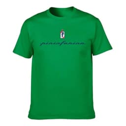 Men's 100% Cotton Pininfarina Logo Print Crew Neck T-Shirt, Casual Breathable Short Sleeve Top for Daily Wear