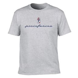 Men's 100% Cotton Pininfarina Logo Print Crew Neck T-Shirt, Casual Breathable Short Sleeve Top for Daily Wear