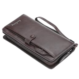 Baellerry Retro Men's Long Wallet Multifunctional Card Holder Mobile Phone Bag High Quality Card Storage Organizer