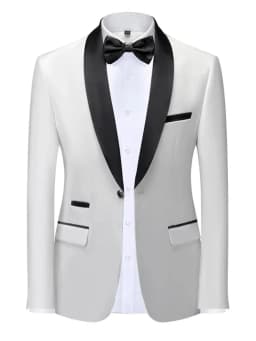 EU Size XXS-3XL Men's Black Slim Fit Tuxedo Jacket Elegant Satin Lapel Blazer for Wedding Party Prom Formal Business Event