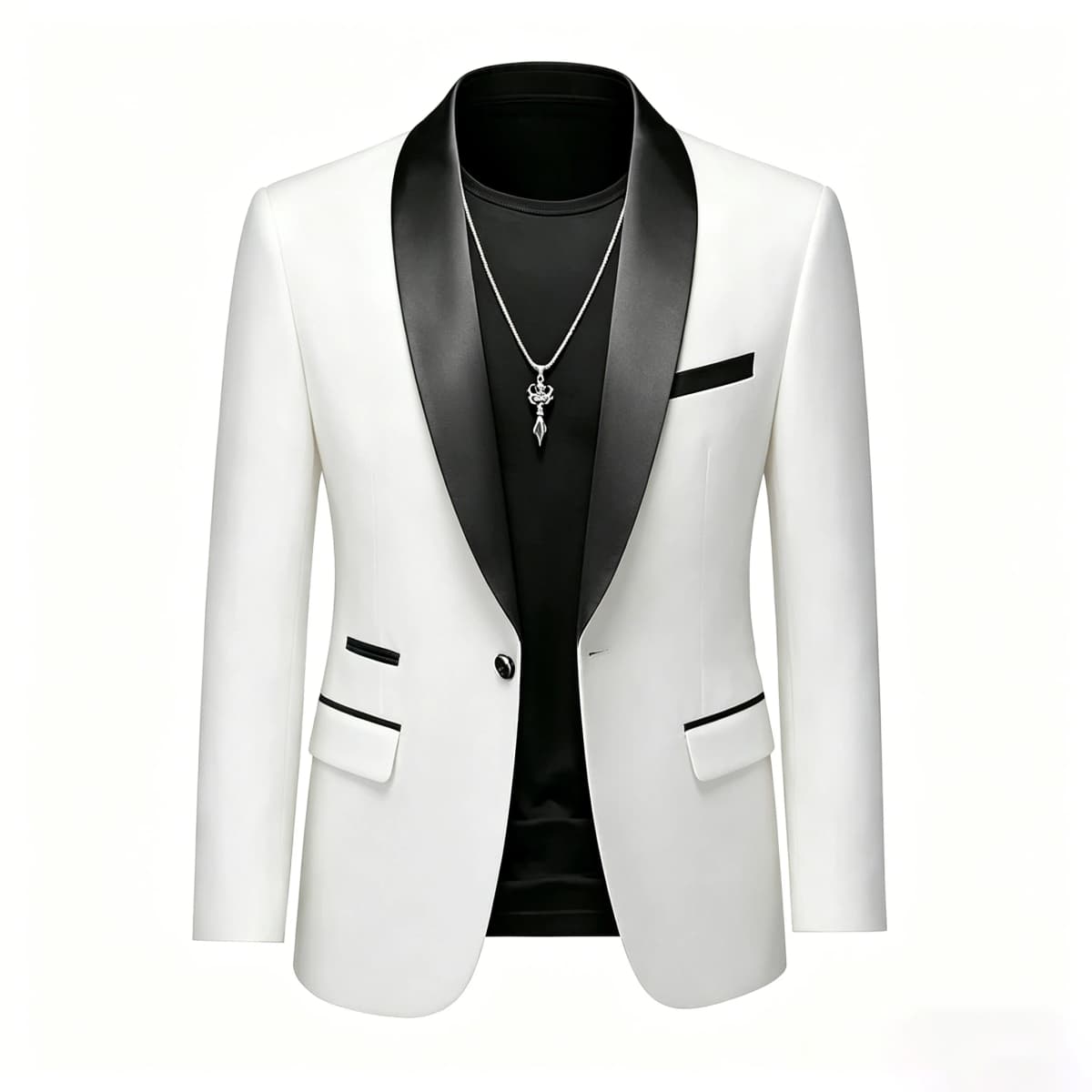 EU Size XXS-3XL Men's Black Slim Fit Tuxedo Jacket Elegant Satin Lapel Blazer for Wedding Party Prom Formal Business Event