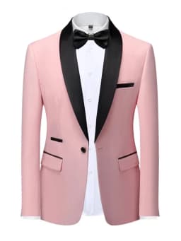 EU Size XXS-3XL Men's Black Slim Fit Tuxedo Jacket Elegant Satin Lapel Blazer for Wedding Party Prom Formal Business Event