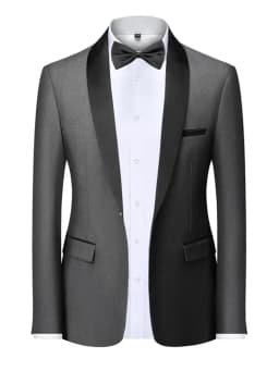 EU Size XXS-3XL Men's Black Slim Fit Tuxedo Jacket Elegant Satin Lapel Blazer for Wedding Party Prom Formal Business Event