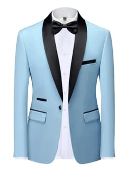 EU Size XXS-3XL Men's Black Slim Fit Tuxedo Jacket Elegant Satin Lapel Blazer for Wedding Party Prom Formal Business Event