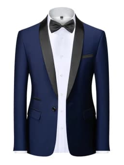 EU Size XXS-3XL Men's Black Slim Fit Tuxedo Jacket Elegant Satin Lapel Blazer for Wedding Party Prom Formal Business Event