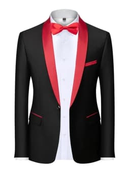EU Size XXS-3XL Men's Black Slim Fit Tuxedo Jacket Elegant Satin Lapel Blazer for Wedding Party Prom Formal Business Event