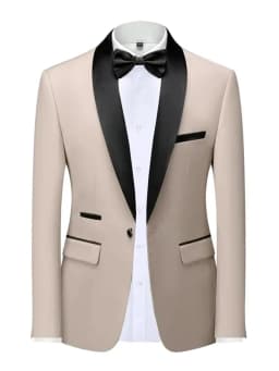 EU Size XXS-3XL Men's Black Slim Fit Tuxedo Jacket Elegant Satin Lapel Blazer for Wedding Party Prom Formal Business Event