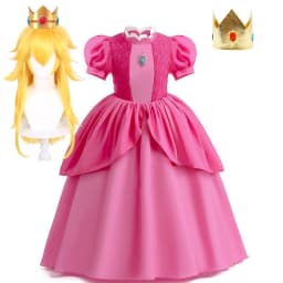 2026 Peach Dresses For Girls Cosplay Princess Costume Clothes Party Halloween Carnival Birthday Dress Kids Vestidos 2-10Yrs