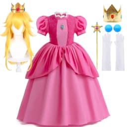 2026 Peach Dresses For Girls Cosplay Princess Costume Clothes Party Halloween Carnival Birthday Dress Kids Vestidos 2-10Yrs