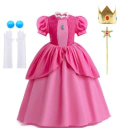 2026 Peach Dresses For Girls Cosplay Princess Costume Clothes Party Halloween Carnival Birthday Dress Kids Vestidos 2-10Yrs