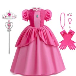2026 Peach Dresses For Girls Cosplay Princess Costume Clothes Party Halloween Carnival Birthday Dress Kids Vestidos 2-10Yrs
