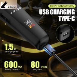 KiKiDo Electric Hair Clipper Cordless USB Rechargeable with 12 Guide Combs LCD Power Display Beard Trimmer Grooming Set