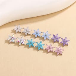 F136 Titanium Six-Petaled Flower Lip Piercing 16G Zirconia Labret Tragus Helix Cartilage Nose Jewelry Earrings
