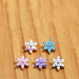 F136 Titanium Six-Petaled Flower Lip Piercing 16G Zirconia Labret Tragus Helix Cartilage Nose Jewelry Earrings