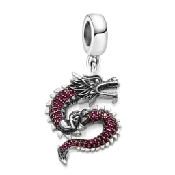 Rose Red Stone Dragon Charms Pendant European Lucky Jewelry For Ladies & Men New Pure 925 Sterling Silver Vitnage Gift
