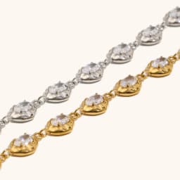 La.Muses Luxury Sparkling Zircon Irregular Stainless Steel Women's Bracelet PVD Gold Plated Fashion Jewelry Accessories