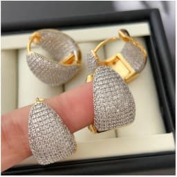 Super Shiny Tear Drop Shape European Sparkling Statement Chunky Earring Jewelry