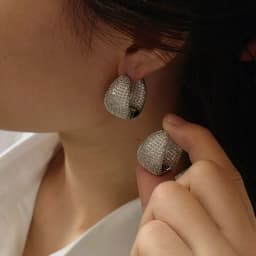 Super Shiny Tear Drop Shape European Sparkling Statement Chunky Earring Jewelry
