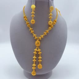 Indian 24K Gold Plated Big Floral Necklace Earrings Jewelry Set For Women African Dubai Bridal Wedding Party Gift Jewellery