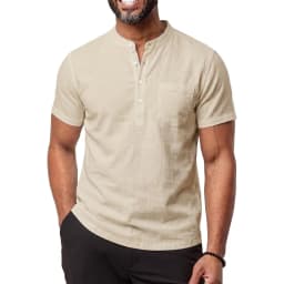 New Short Sleeve Shirt Man Solid Color T-shirts Linen Cotton Summer Shirts Breathable Loose Hawaiian Shirt Pocket Vintage Tee