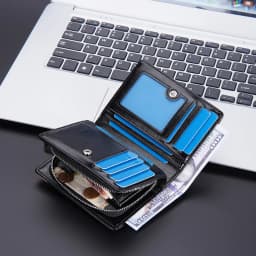 1Pcs/Baellerry Men's Pu Leather Wallet, Large Capacity Multi-Card Slot Zipper 80% off Wallet, with Id Window and Coin Pocket, Ideal Gift for Men