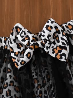 0-2yrs old newborn baby girl Leopard Glasses Ponytail Girl T-shirt Bowknot Leopard Skirts headband 3pcs Outfits Se