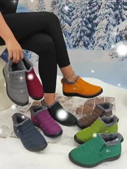 Winter Warm Snow Boots Women Men Arctic Insulation Thick Sole Non Slip Outdoor Booties Comfortable Round Toe PU Sole Shoes