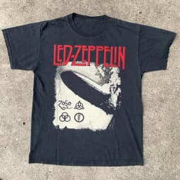 Summer Men's Pure Cotton Vintage Led Zeppelin T-shirt Streetwear Oversized Loose and Breathable Suitable for Everyday Wear