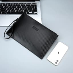 Men Trendy Envelope Clutch Soft Leather Handbag Stylish Business Commute Large Capacity