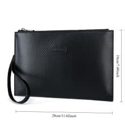 Men Trendy Envelope Clutch Soft Leather Handbag Stylish Business Commute Large Capacity