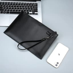 Men Trendy Envelope Clutch Soft Leather Handbag Stylish Business Commute Large Capacity