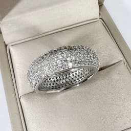 925 Sterling Silver Plated 18K Gold Diamond Ring Fashionable Decorative Dazzling Circular Ring
