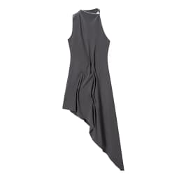 TFAFXY 2026 Summer Chic Sexy Club Women Dress Solid Pleated Vest Asymmetry Dress New Fashion Party Female Dress