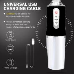 Water Flossers Portable Dental Irrigator Cordless Floss Irrigators Jet Rechargeable Oral Flossers Black Sets for Adults Braces