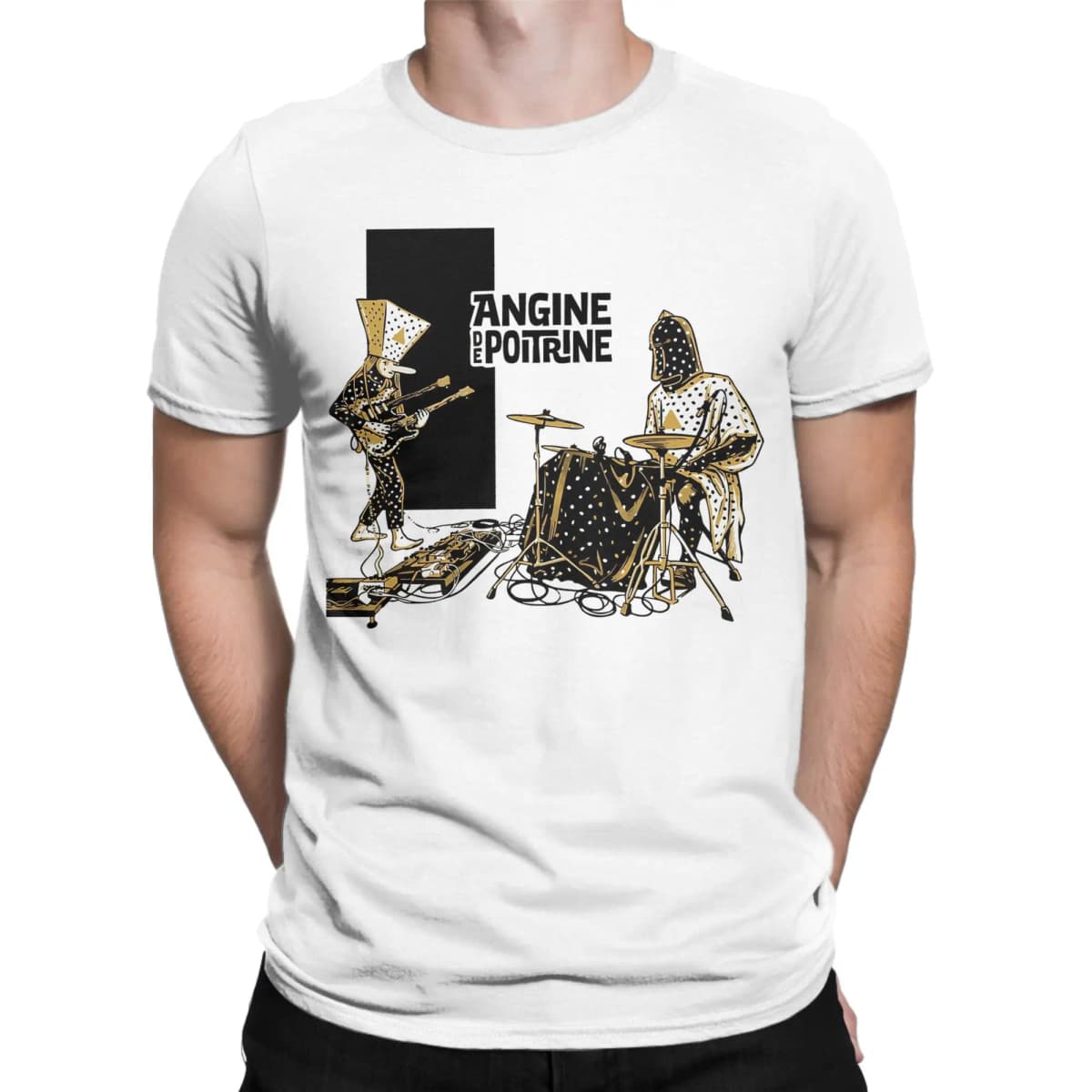 Angine De Poitrine Rock Metal Group T Shirts Men Women's 100% Cotton Cool T-Shirts Tee Shirt Short Sleeve Tops Plus Size