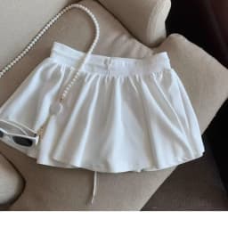 2025 Summer Women Ballet Drawstring High Waist A Line Skort Anti Exposure Slim Fit Casual All Match Fashion Streetwear Skorts
