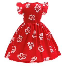 Summer Hawaii Girl Halloween Costume Lilo Print T-Shirt+Overalls 2Pcs Sets For Children Birthday Party Family Cosplay Costume