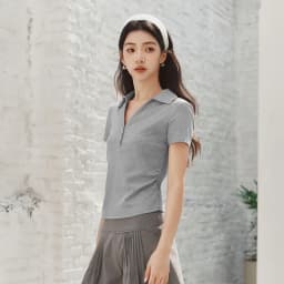 Semir Women Polo Shirt Short Length Ruched Slim Fit Standard Shoulder Cool Feeling 2026 Summer Temperament Versatile Fashion Top