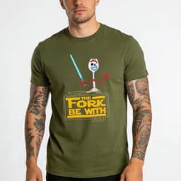 May The Fork Be with You Forky Jedi Graphic TShirt Funny Meme Printed Shirt Men Women Unisex Fashion Crewneck Cotton Tee Tops